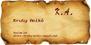 Kruty Anikó névjegykártya